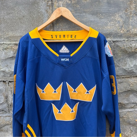 Adidas Henrik Lundqvist Sweden 2016 World Cup Of Hockey Jersey Olympics Hockey - Picture 2 of 8